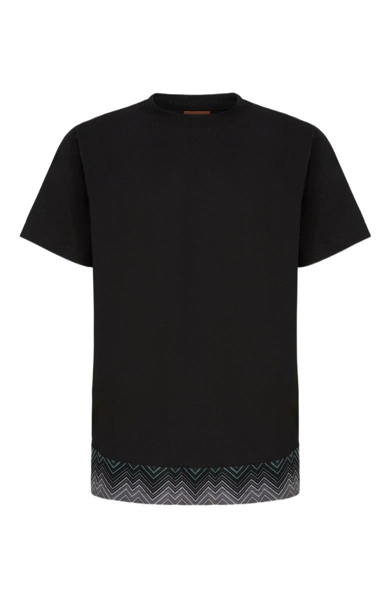 Missoni Short Sleeve T-shirt With Irregular Zigzag Insert, Alternate, color, Black