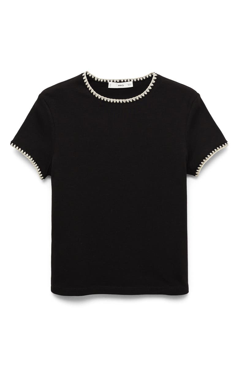 MANGO Contrast Stitch Trim T-Shirt, Alternate, color, 