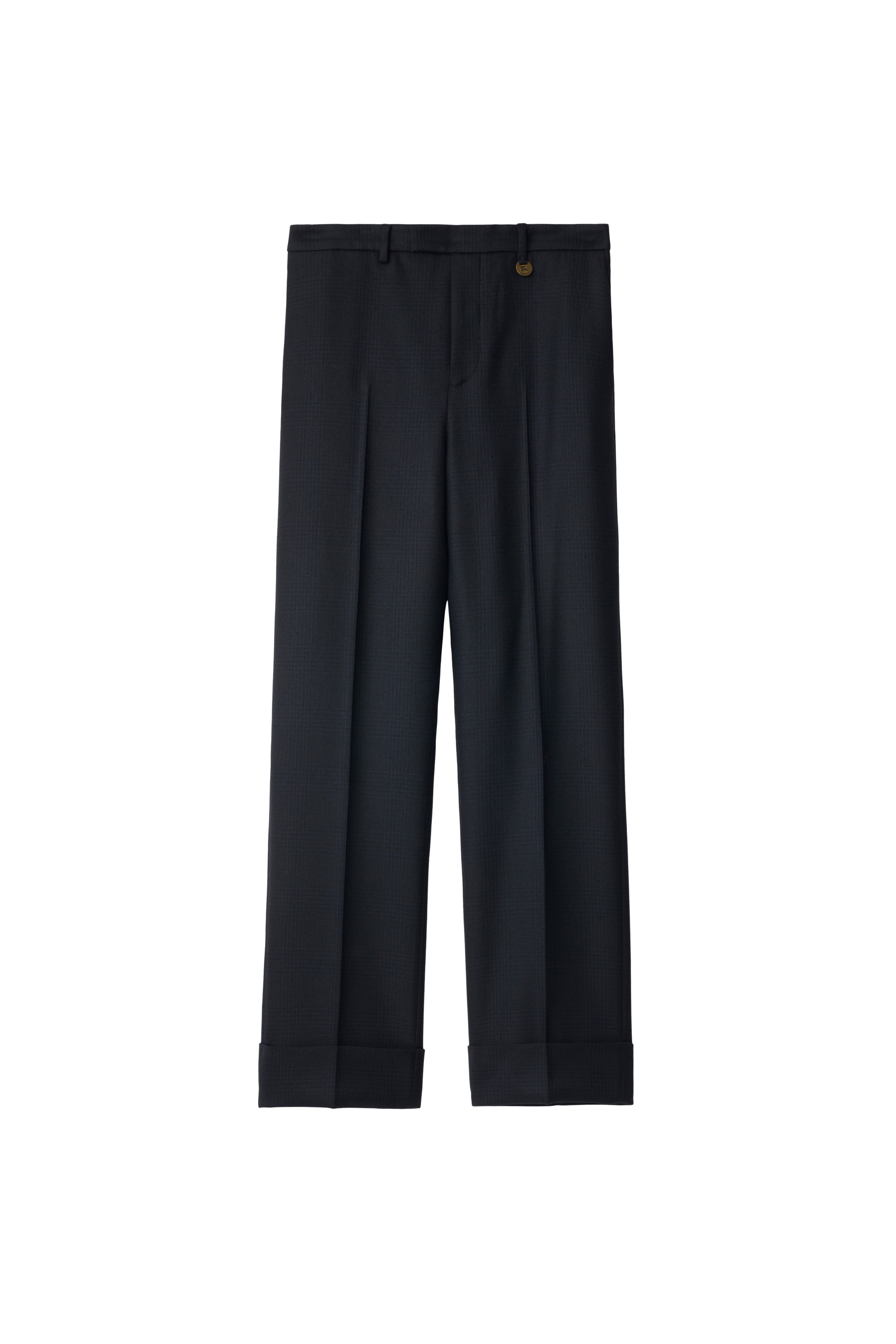 Check Wool Tailored Trousers - image 2