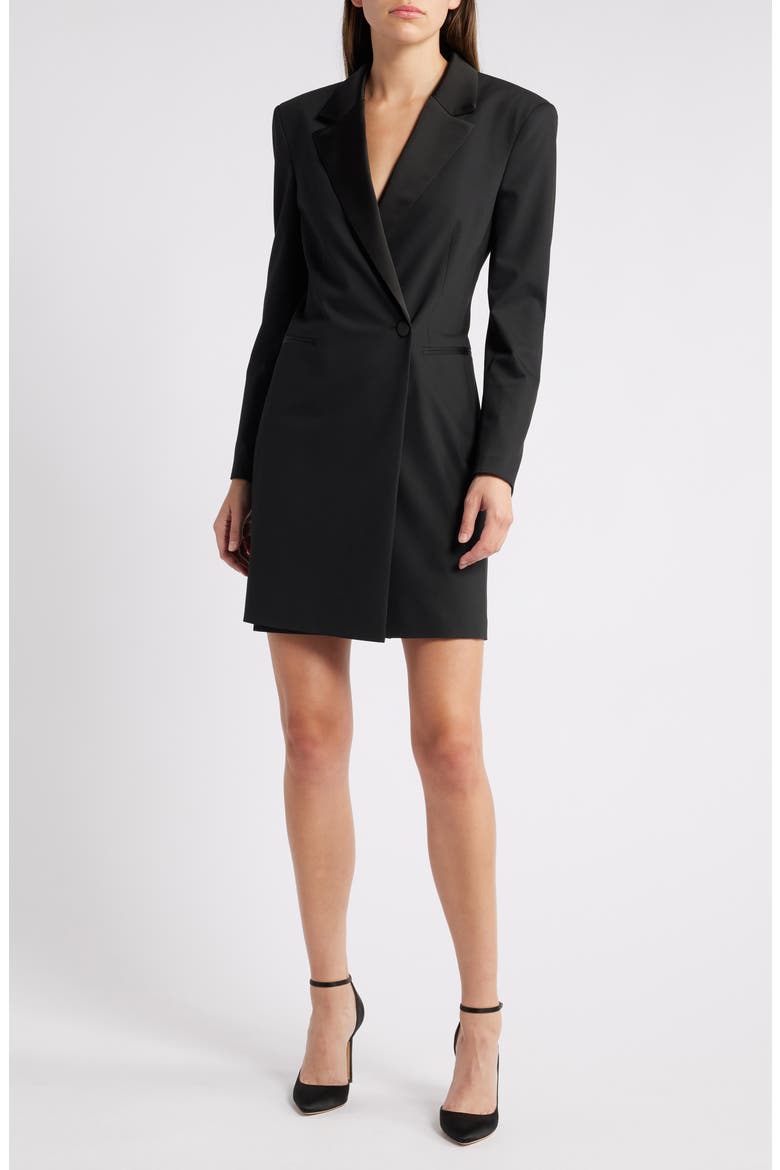 Dackea Long Sleeve Blazer Minidress, Main, color, BLK