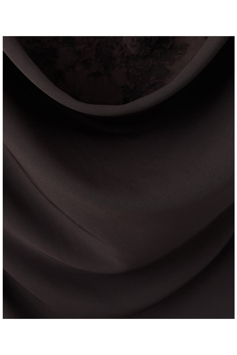 Embroidered Cowl Neck Halter Top, Alternate, color, BROWN