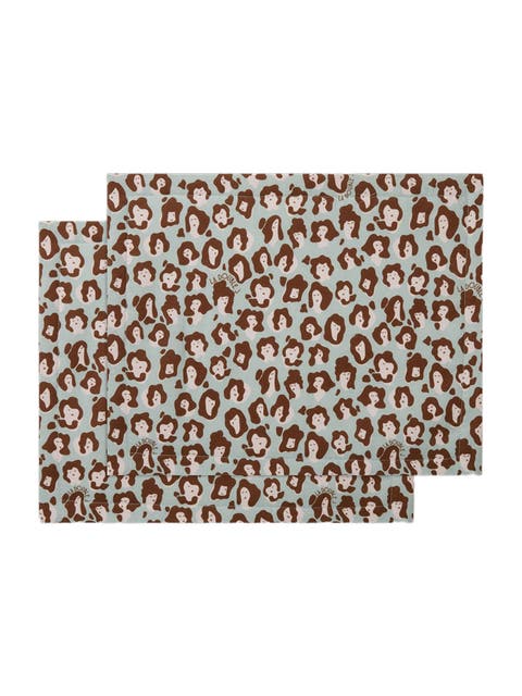 Placemats Set Of 2 (35X45) Lady Leopard Acqua Acquamarin