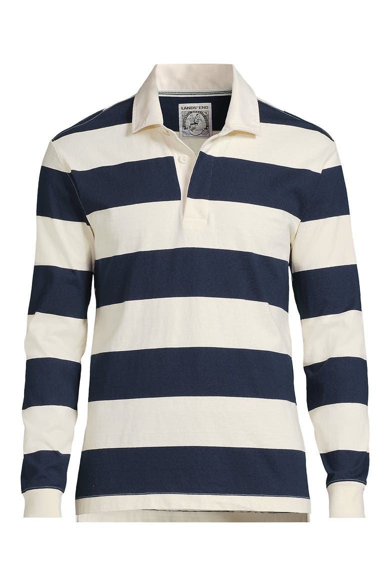 Long Sleeve Rugby Shirt, Alternate, color, Lunar Navy/Ivory Stripe