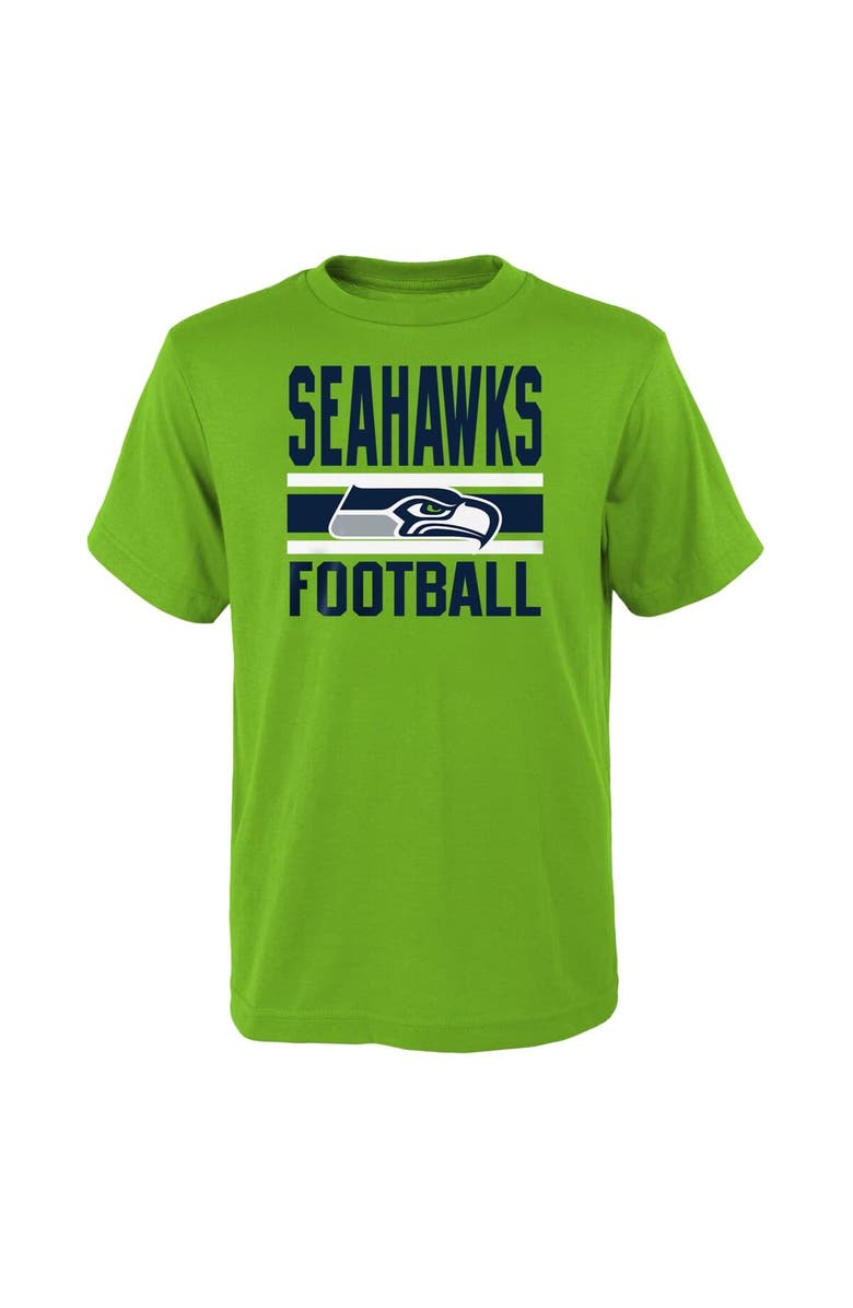 Outerstuff Preschool Navy/Neon Green Seattle Seahawks Fan Fave T-Shirt Combo Set, Alternate, color, 