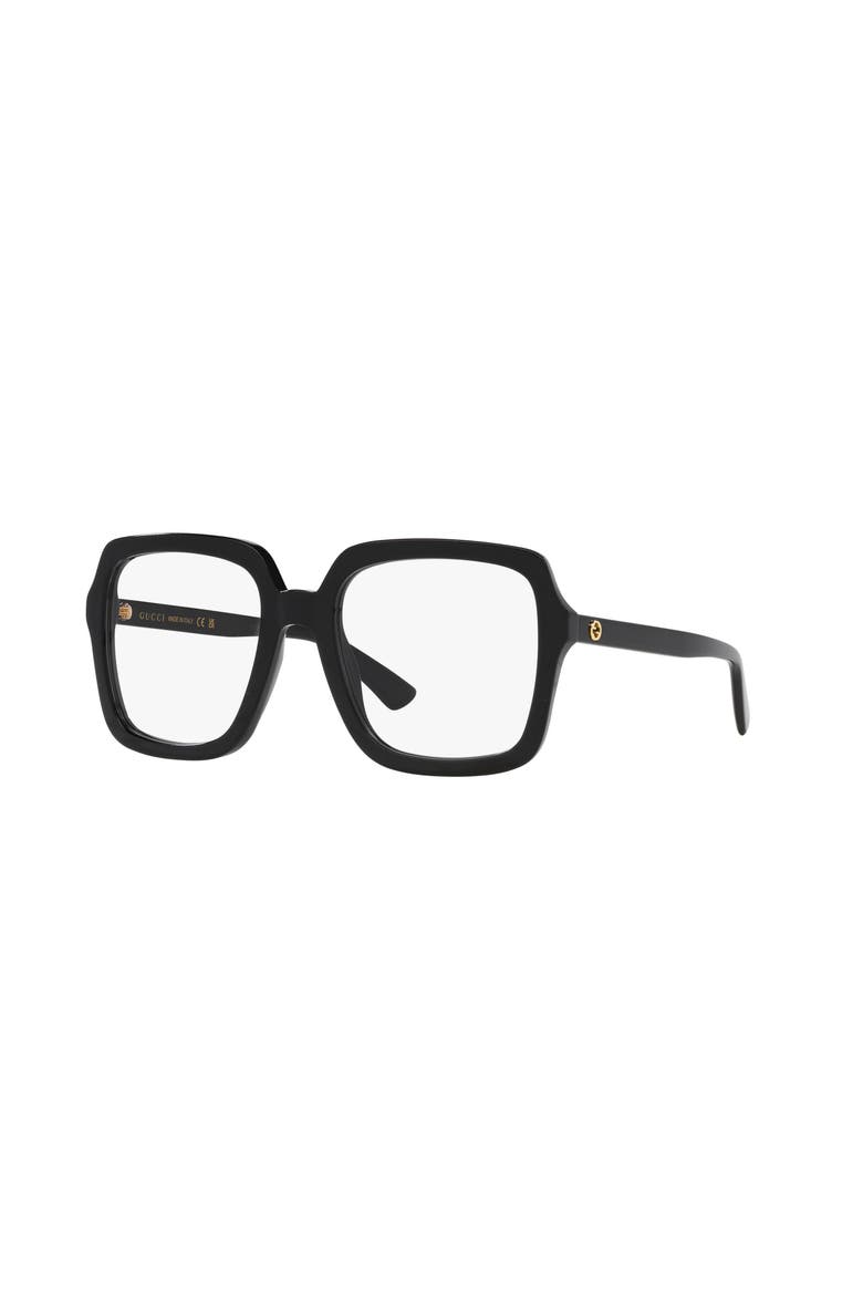 55mm Rectangle optical glasses, Main, color, Black