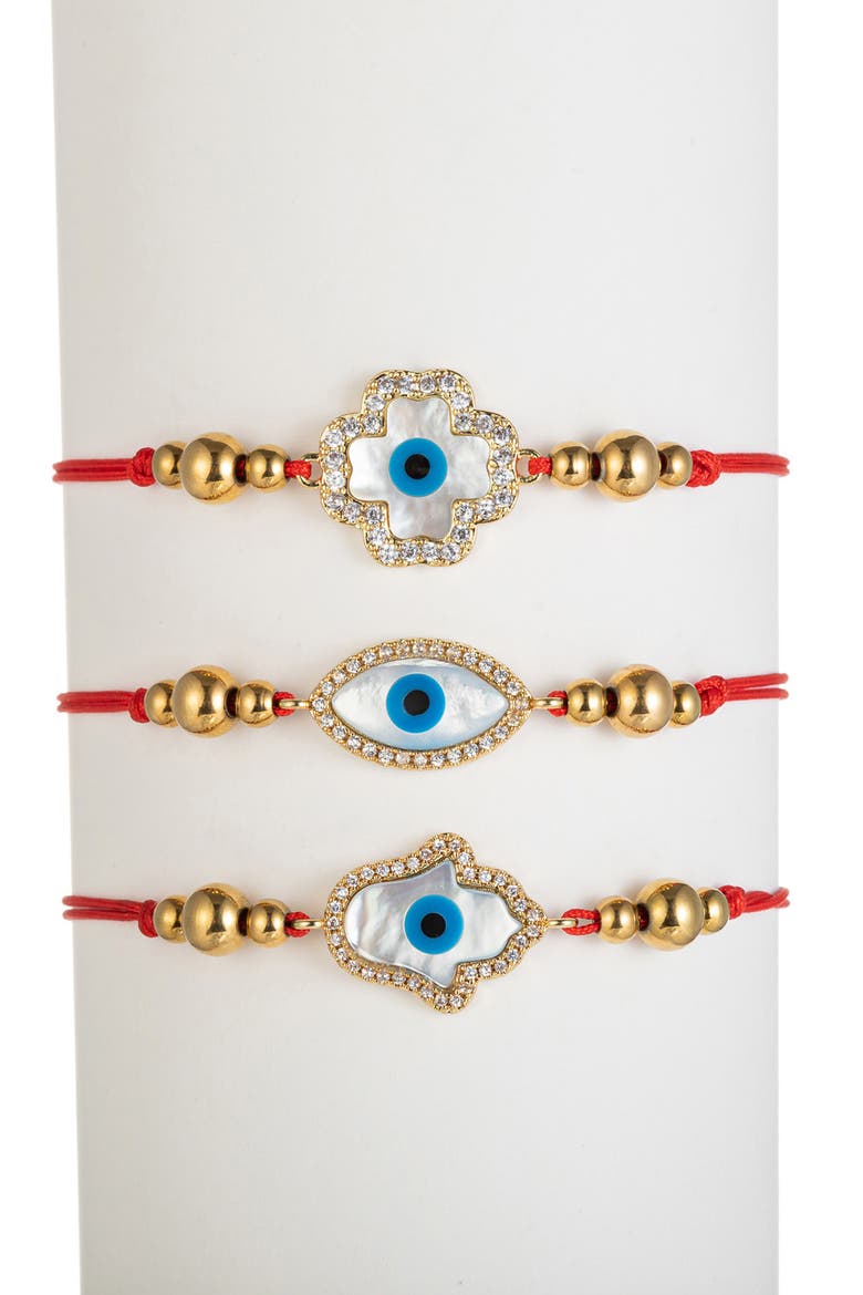 The Luxe Collection Celine Bracelet - Set of 3, Main, color, RED