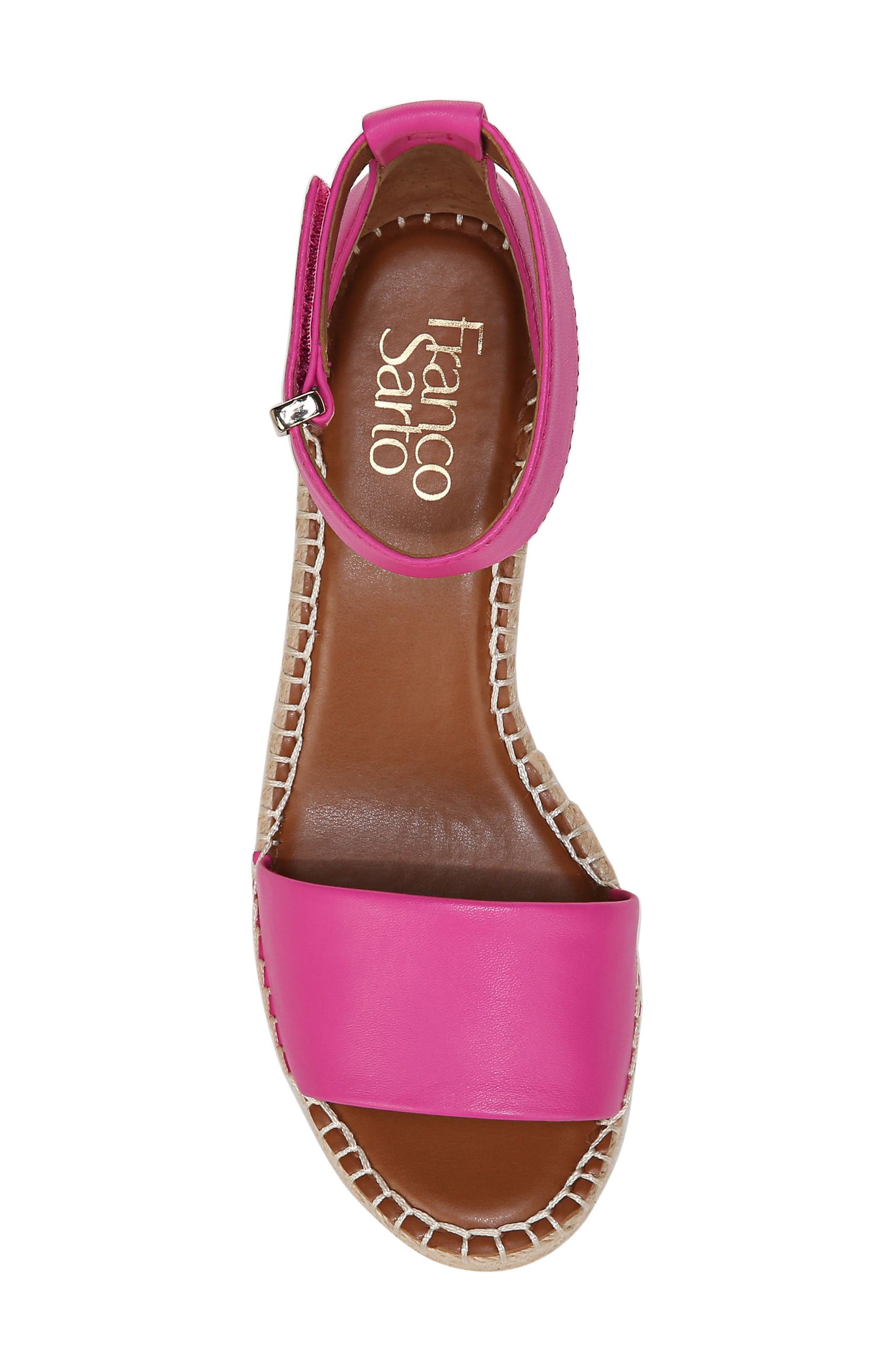 Franco Sarto Clemens Ankle Strap Platform Wedge Sandal, Alternate, color, Fuxiapink