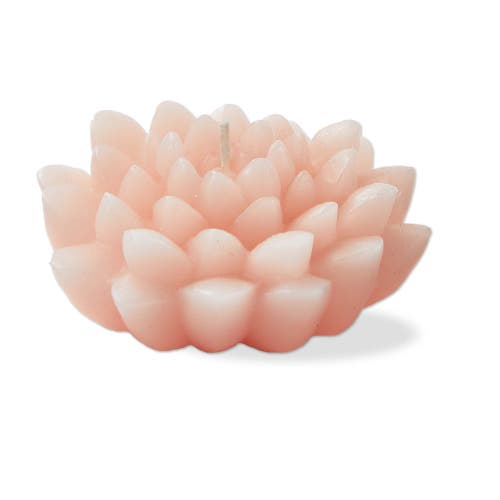 Tag Blossom Flower Shaped Novelty Candle Coral 2.5 Hour Burn In Pink