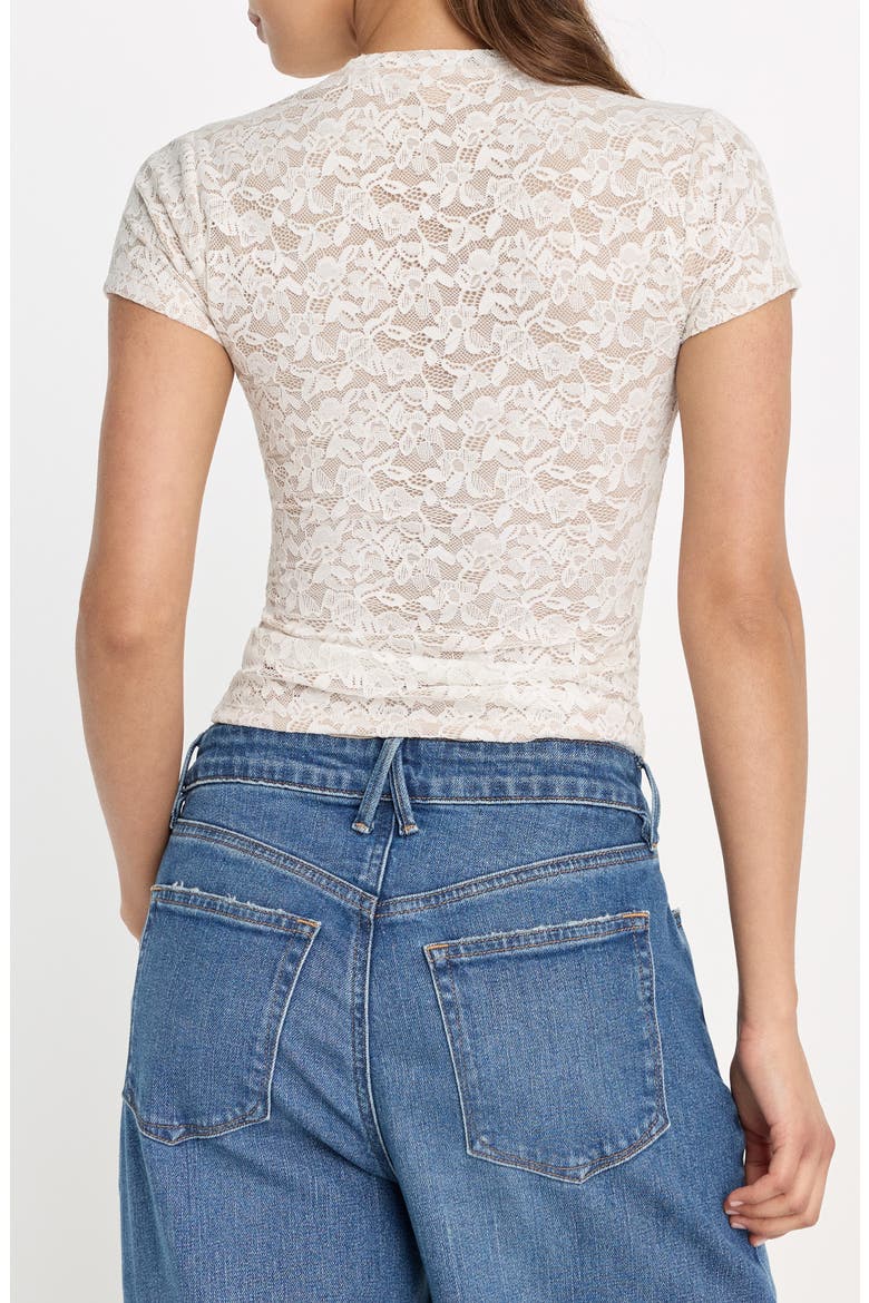 Stretch Lace Baby T-Shirt, Alternate, color, CHALK