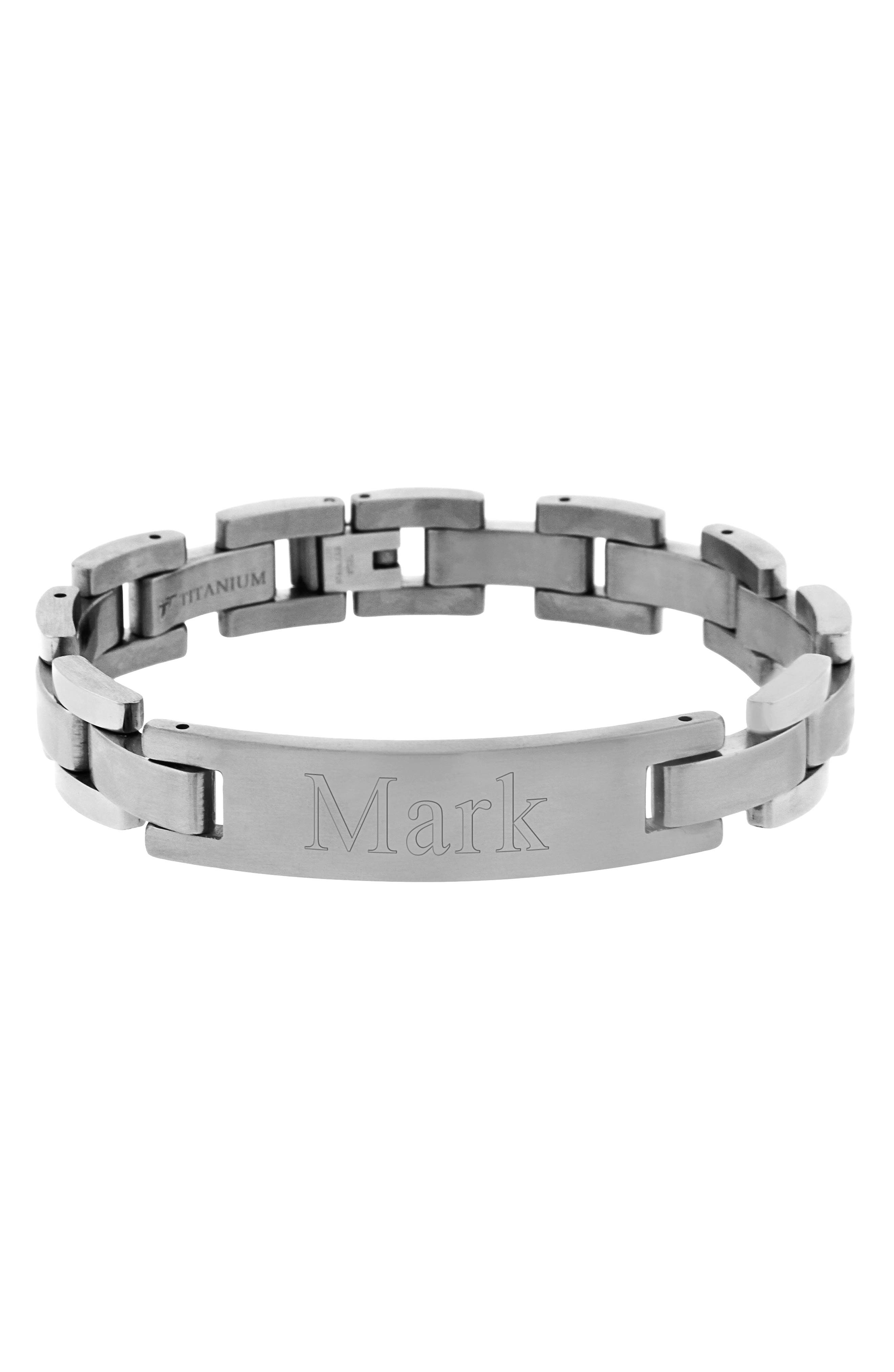 Titanium Cold Setting Brook and York Men's Engravable Titanium Bracelet (Men) | Nordstrom