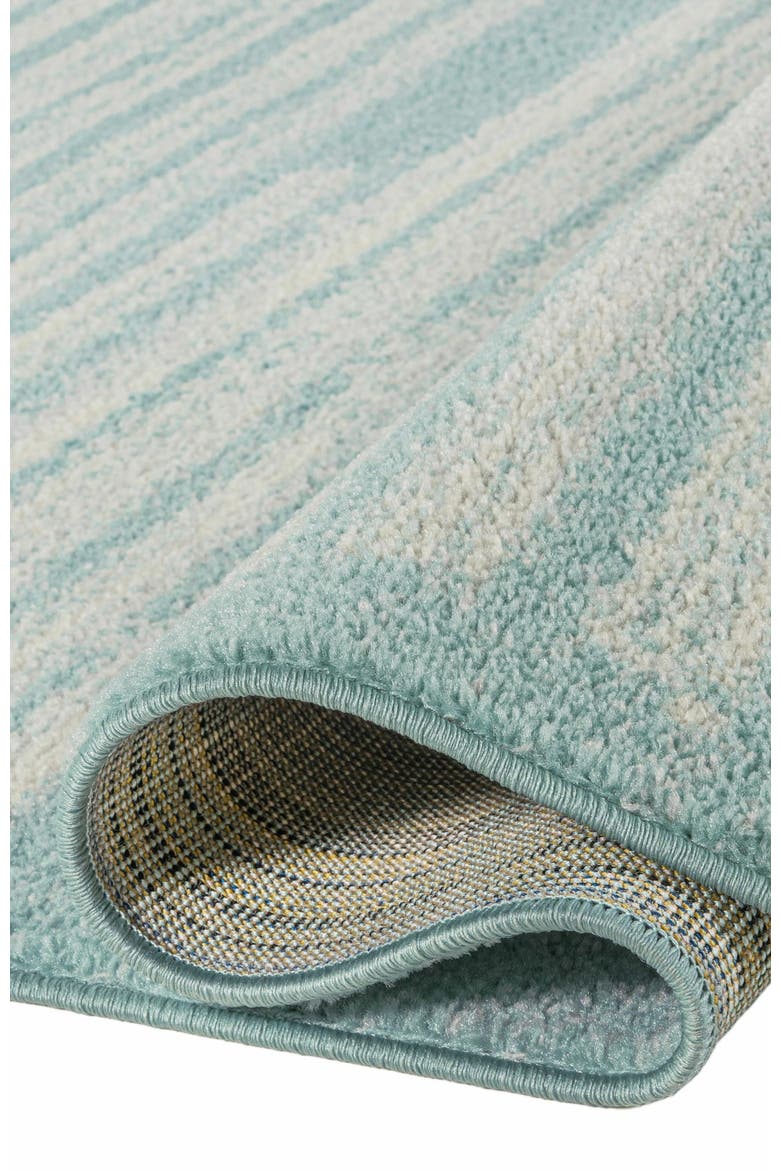 Khalil Modern Berber Stripe Area Rug, Alternate, color, Turquoise/Cream