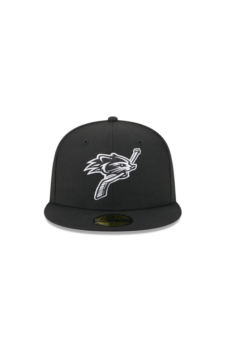 New Era Men's New Era  Black New Hampshire Fisher Cats Theme Nights 59FIFTY Fitted Hat, Alternate, color, 