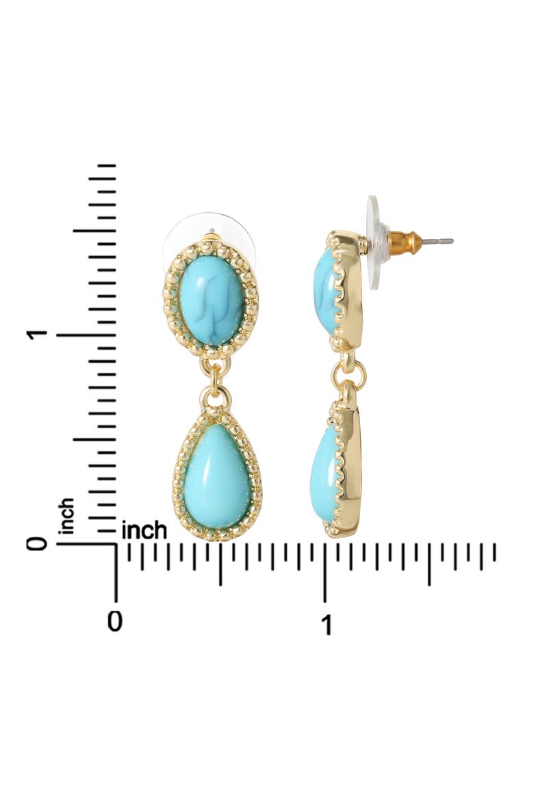Turquoise Oxidized Dangle Earrings, Alternate, color, Gold, Turquoise