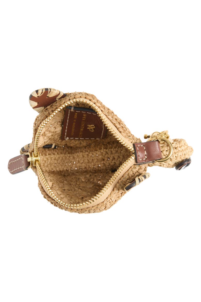 Raffia Turtle Earbud Pouch, Alternate, color, NATURAL