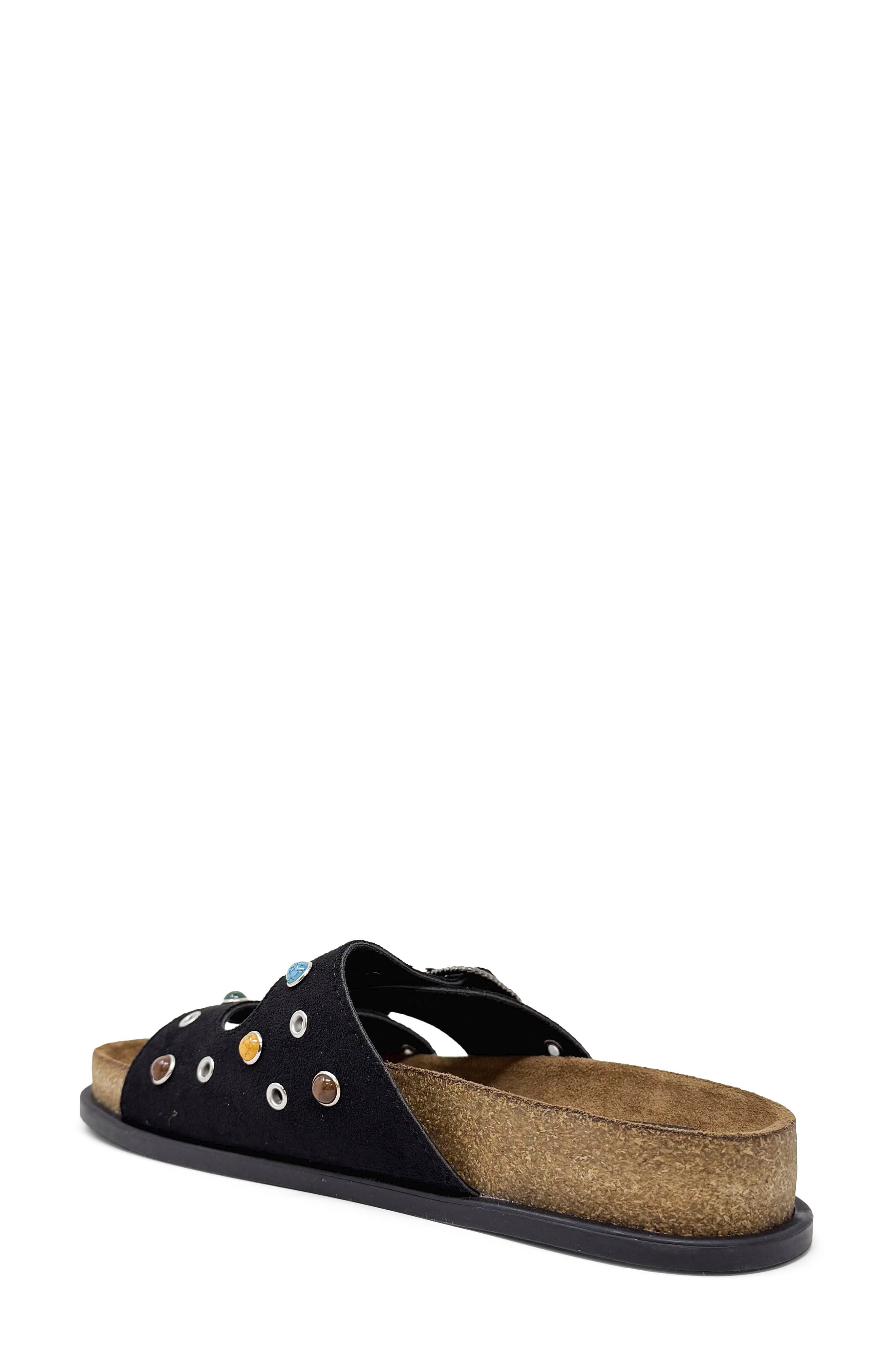 SHUSHOP Bloom Slide Sandal, Alternate, color, Black