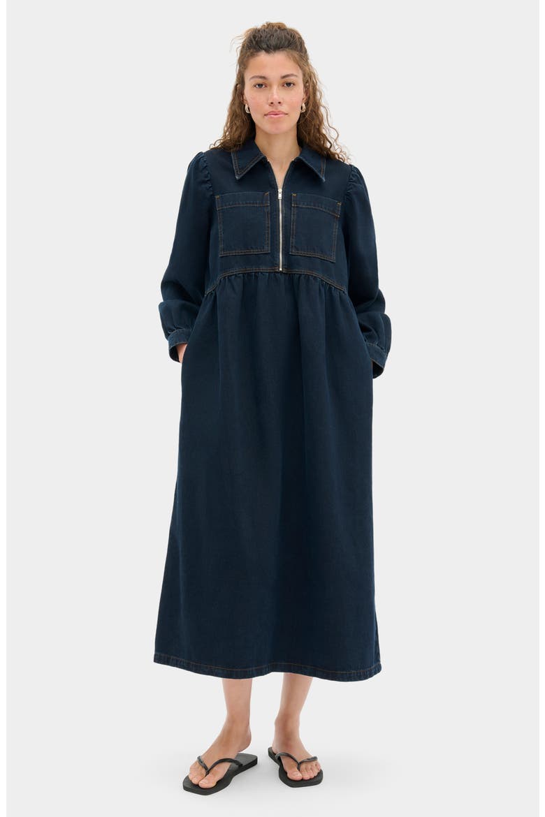 Gabriella Midi Dress, Alternate, color, BLUE BLACK