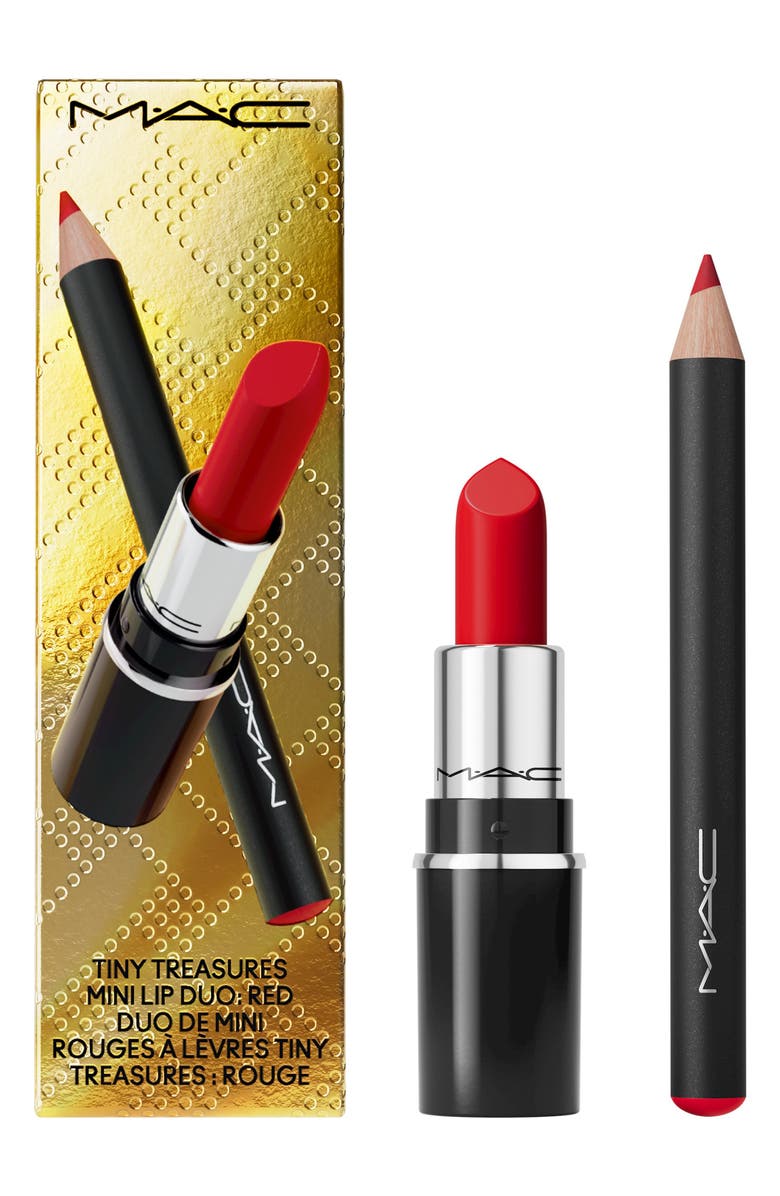 MAC Cosmetics Tiny Treasures Mini Lipstick + Lip Liner Pencil Duo Gift Set $31 Value, Alternate, color,