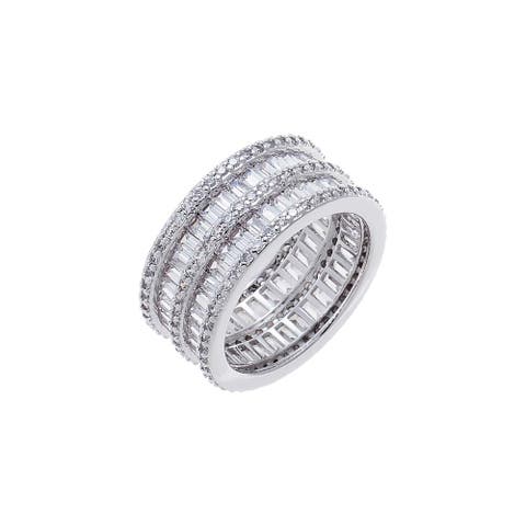 Wide Pavé CZ Statement Ring