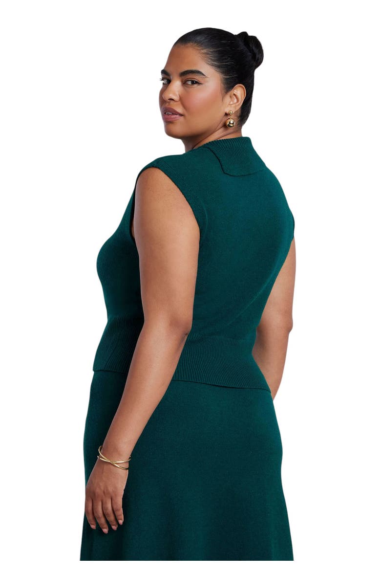 Split Turtleneck Sweater Vest, Alternate, color, DEEP TEAL