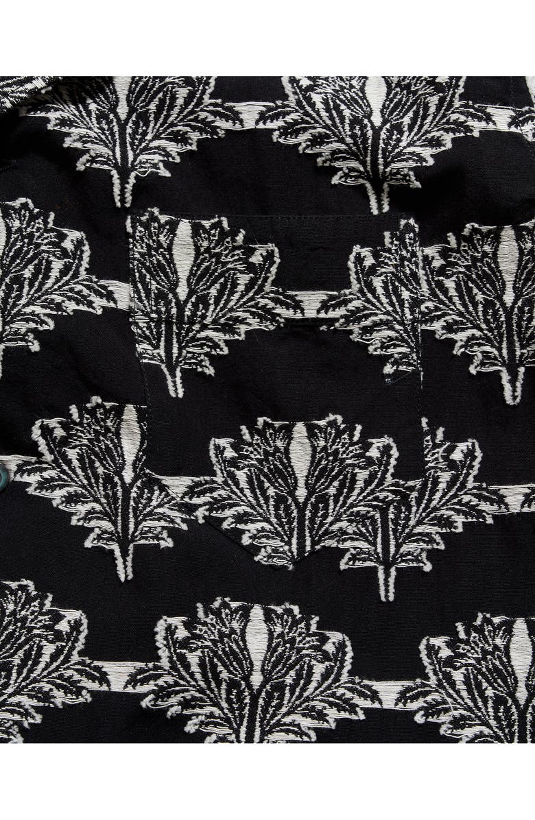 Billy Reid Botanical Cotton Camp Shirt, Alternate, color, Black