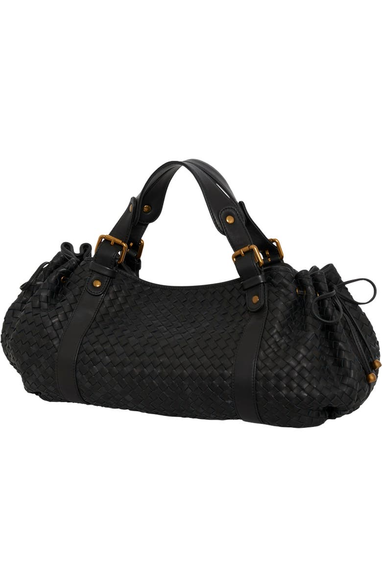 GERARD DAREL 24H Hand Braided Leather Handbag, Alternate, color, Black