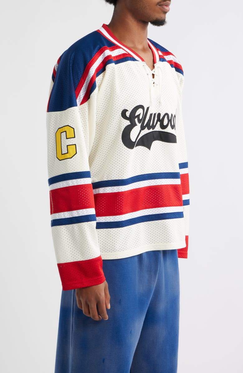 Elwood Oversize Mesh Hockey Jersey, Alternate, color, Off White