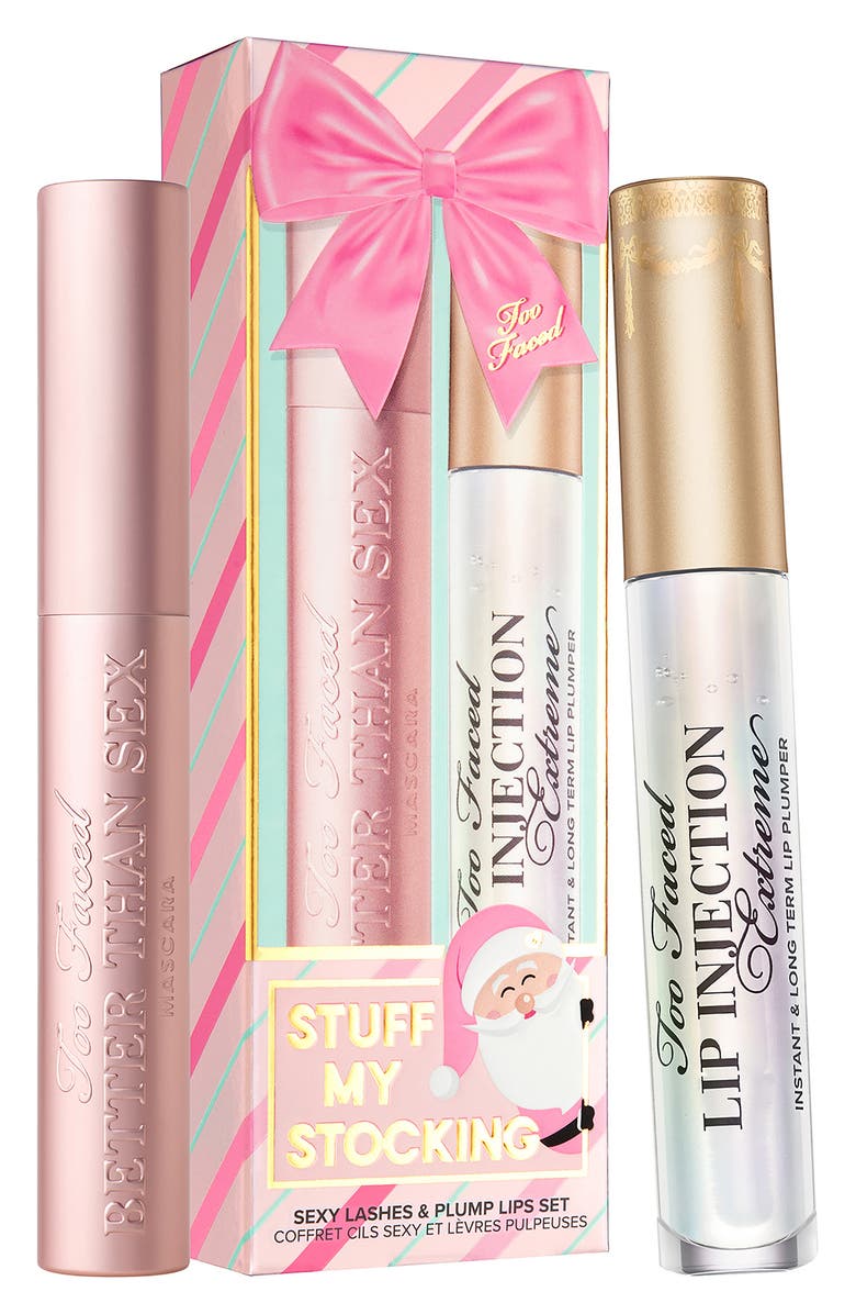 Too Faced Stuff My Stocking Full Size Mascara & Lip Plumper Set, Main, color, 