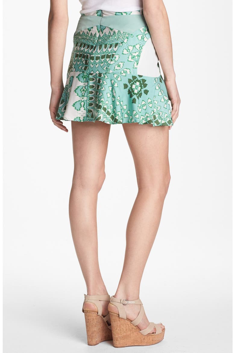 Mix Print Ruffle Skirt, Alternate, color, GREEN