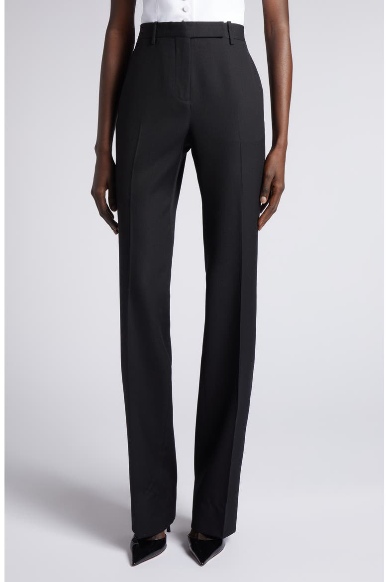 Panama Wool & Silk Pants, Main, color, BLACK