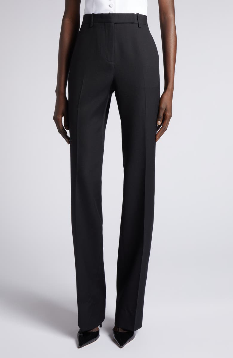 TOM FORD Panama Wool & Silk Pants, Main, color, Black