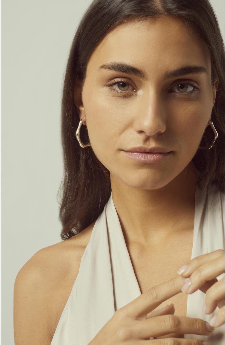 CXC Bambú Hoop Earrings, Alternate, color, Silver