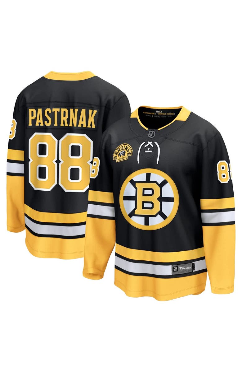 FANATICS Men's Fanatics David Pastrnak Black Boston Bruins 100th Anniversary Premier Breakaway Player Jersey, Alternate, color, 