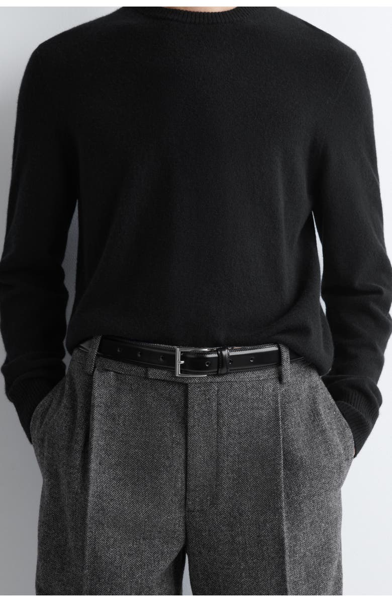 COS Leather Belt, Main, color, Black