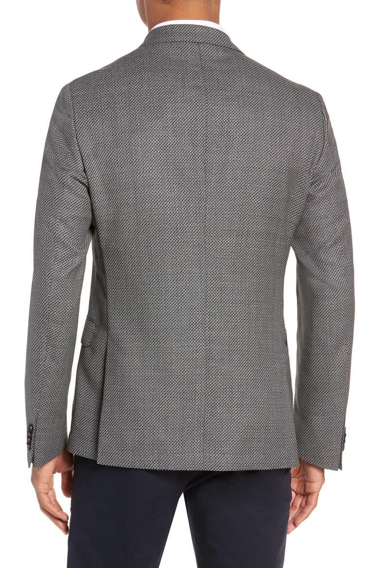 Nobis Trim Fit Houndstooth Wool Sport Coat, Alternate, color, GREY