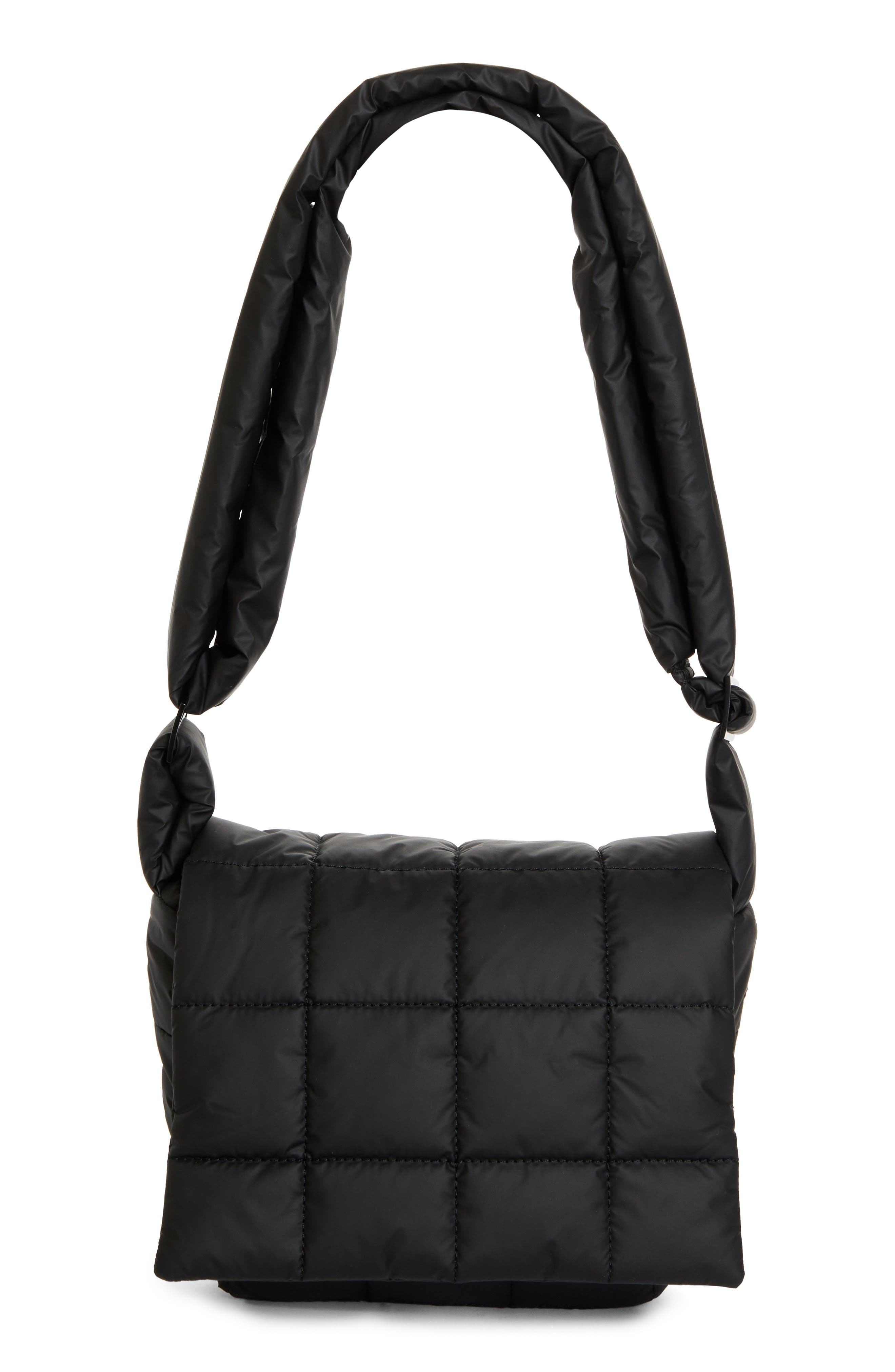 VeeCollective Porter Water Repellent Quilted Messenger Crossbody Bag, Main, color, Matt Black