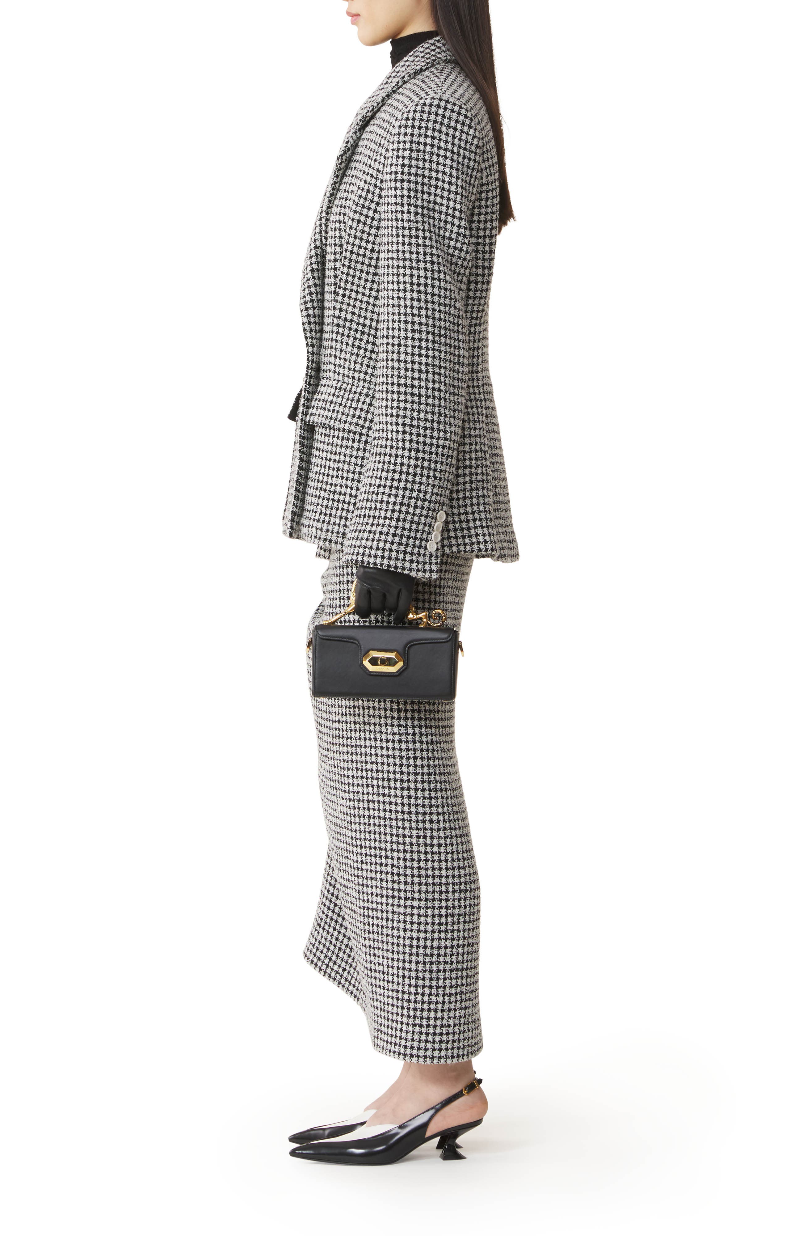 Pencil Cat Nano Bag In Leather, Alternate, color, Black