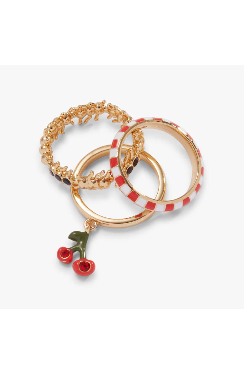 Alex and Ani Picnic Ring Stack, Alternate, color, Red