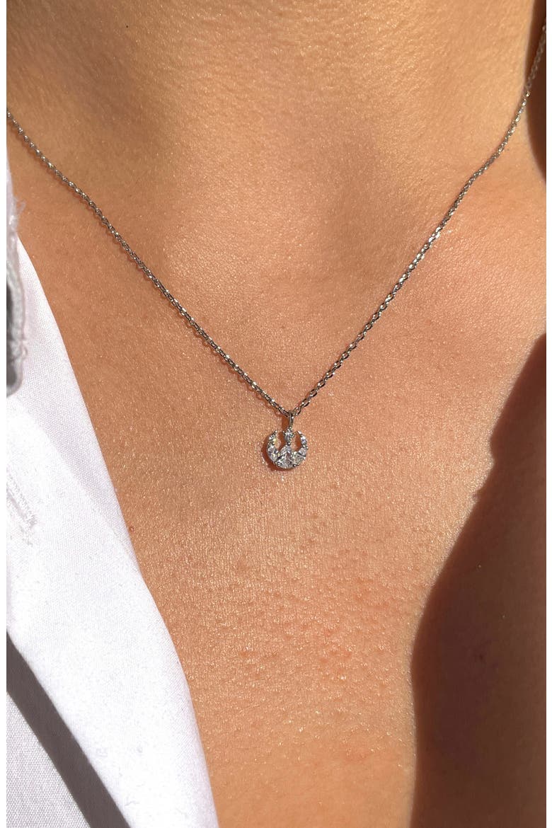 Star Wars™ Rebel Alliance Insignia Cubic Zirconia Pendant Necklace, Alternate, color, SILVER