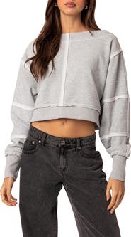 EDIKTED Inside Out Crop Sweatshirt