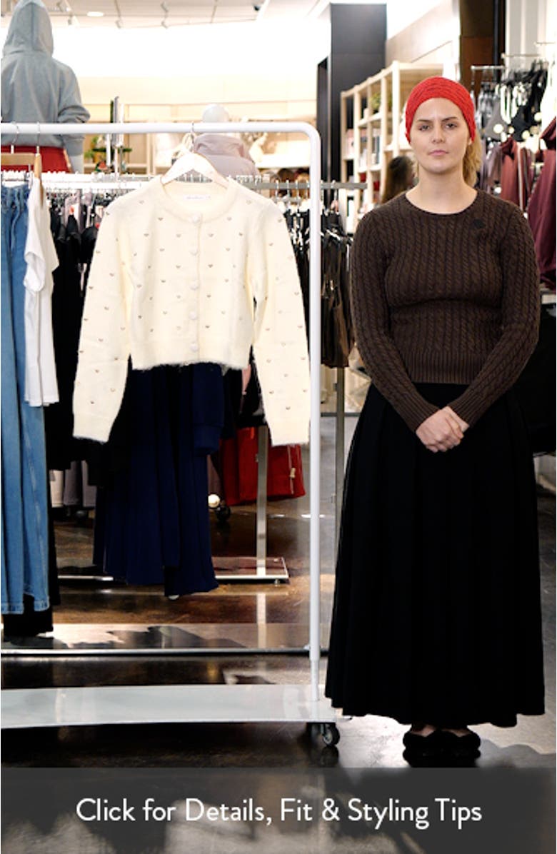 Embroidered Metallic Hearts Cardigan, sales video thumbnail