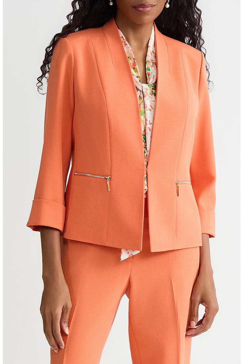 Collarless Zip Pocket Blazer, Main, color, MANDARIN