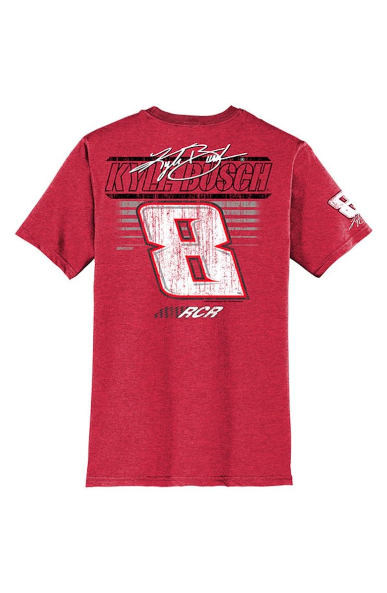 NASCAR Men's Richard Childress Racing Team Collection Heather Red Kyle Busch 3-Spot Lifestyle T-Shirt, Alternate, color,