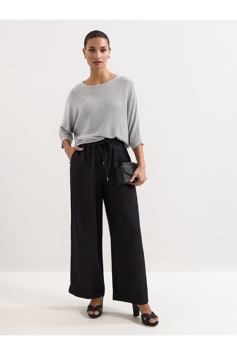 Cristine Metallic Knitted Jumper, Alternate, color, Silver