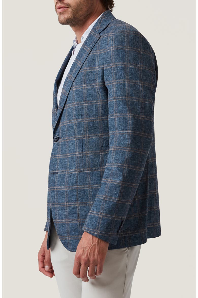 Matteo Shadow Check Stretch Cotton & Wool Blend Sport Coat, Alternate, color, BLUE