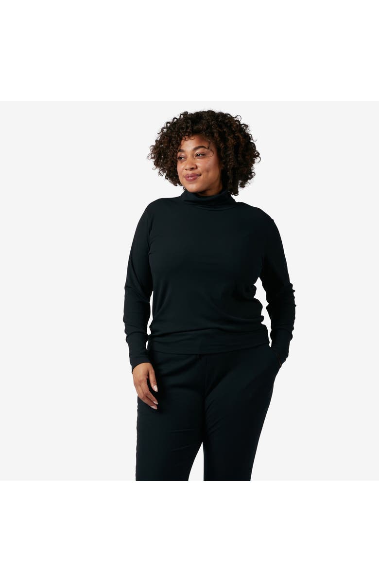 TomboyX Rib Long Sleeve Turtleneck, Main, color, Black