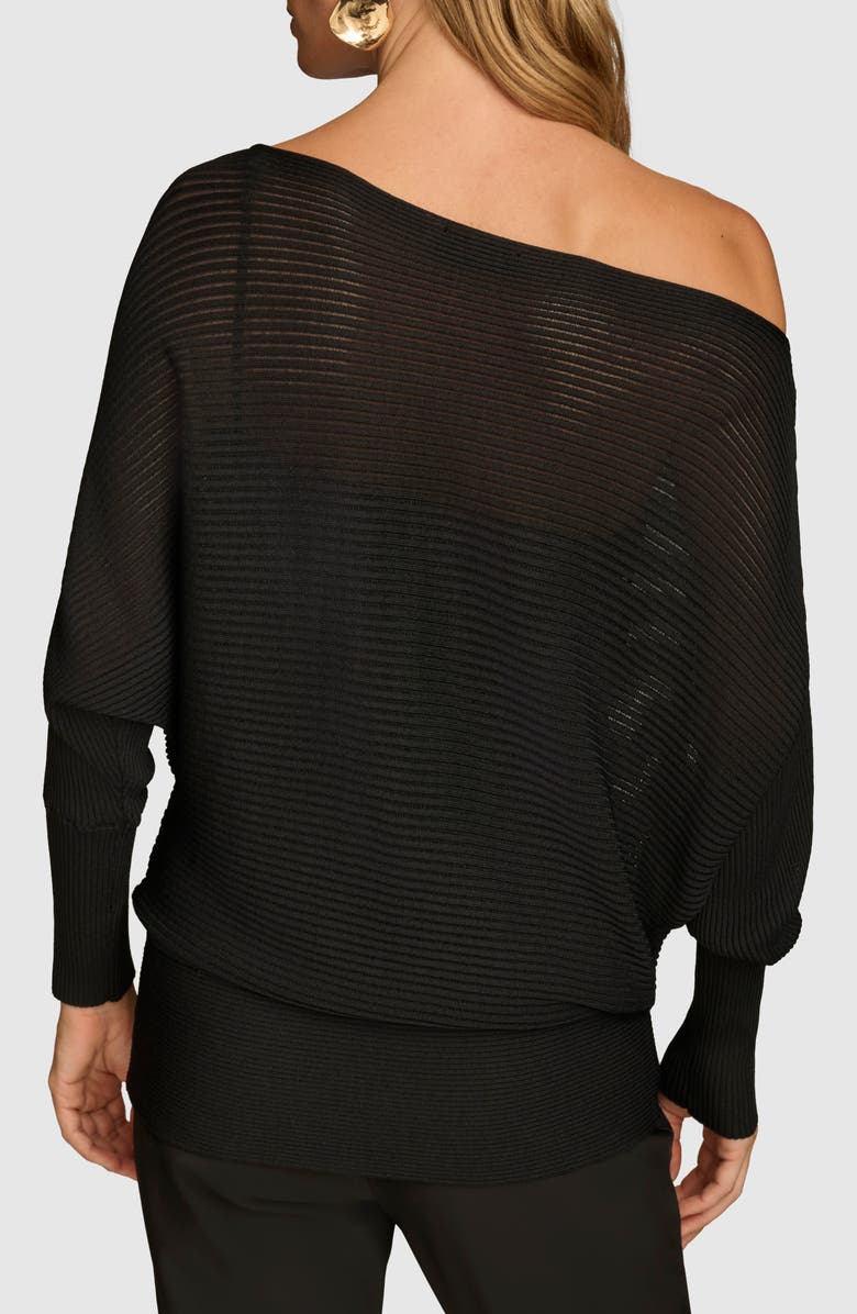 Donna Karan New York Ribbed One-Shoulder Sweater, Alternate, color, 