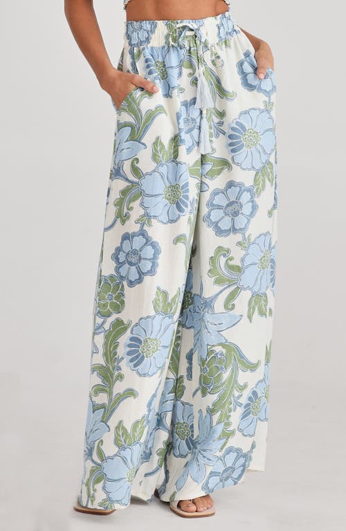 Talisman The Label Freedom Floral Wide Leg Drawstring Pants In Ibiza