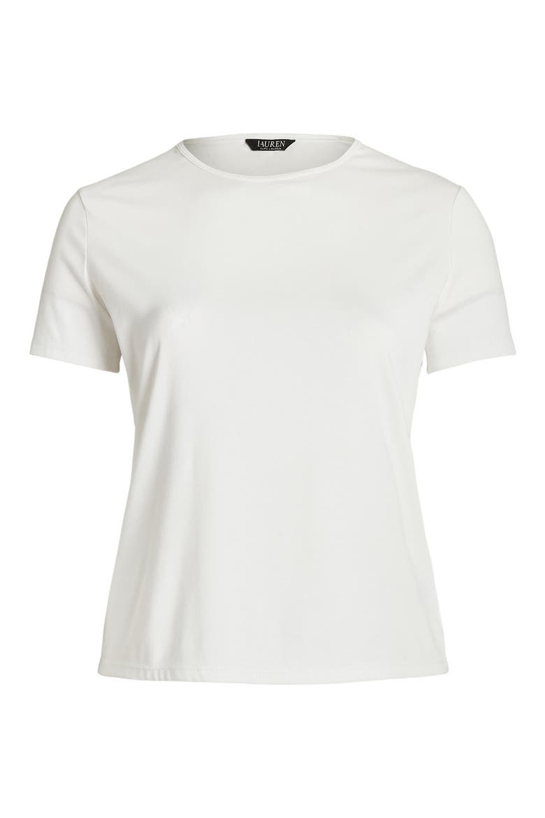 Crewneck Stretch Cotton T-Shirt, Alternate, color, WHITE