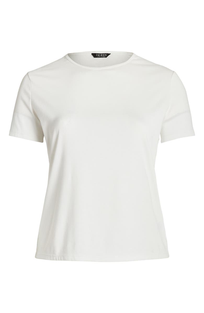Lauren Ralph Lauren Crewneck Stretch Cotton T-Shirt, Alternate, color, White
