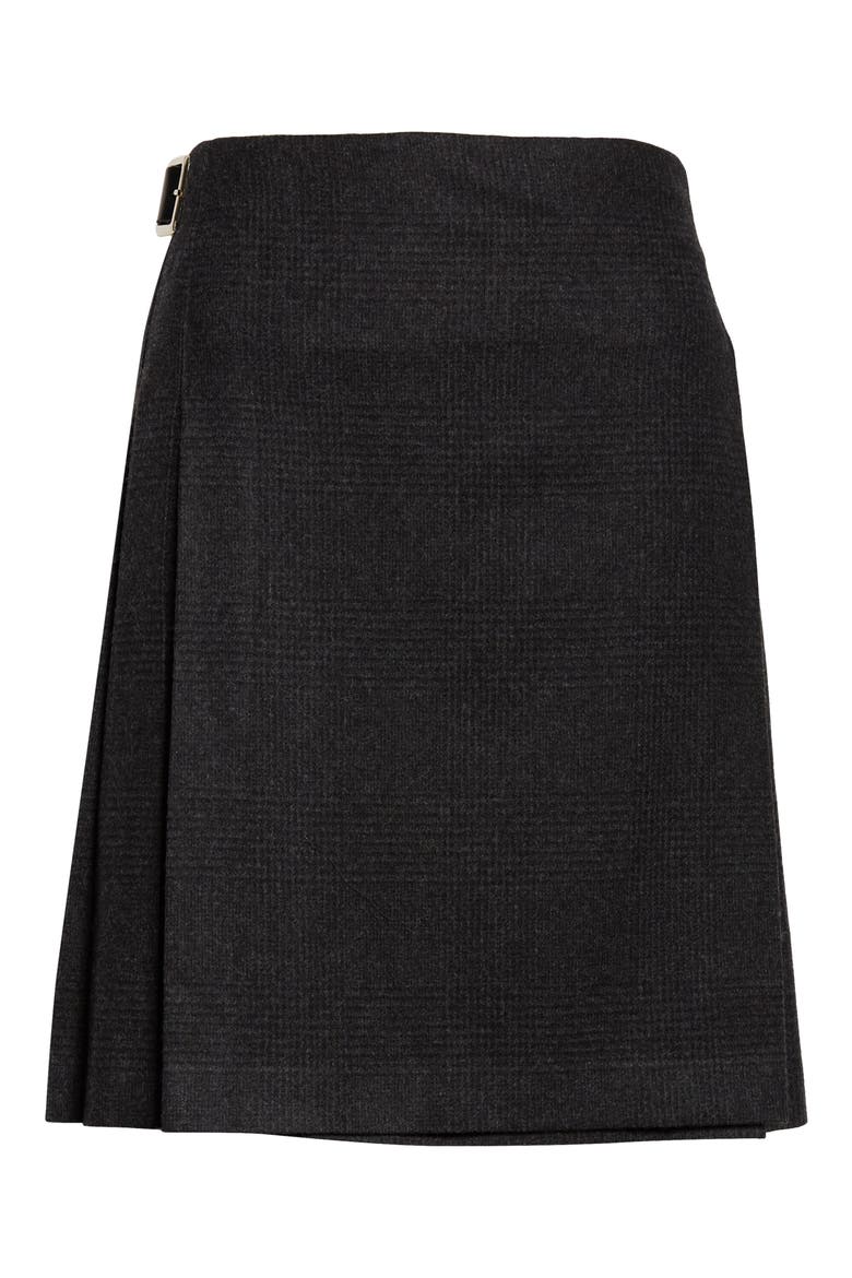 x Le Kilt Glen Plaid Wool & Cashmere Kilt Skirt, Alternate, color, CHARCOAL / GREY SHADOW CHECK